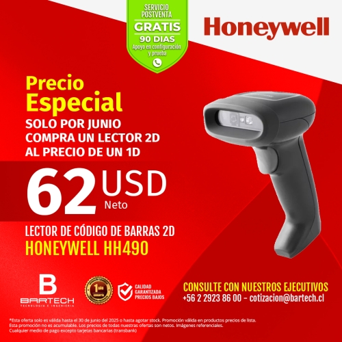 Lector de códigos de barras 1D/2D Honeywell HH490