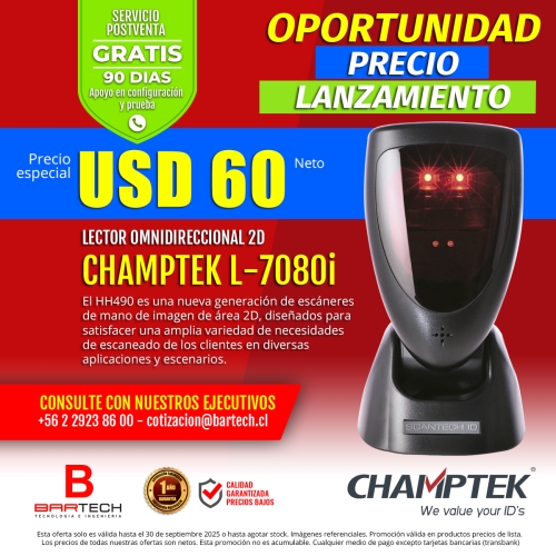 Lector Omnidireccional Champtek L-7080i