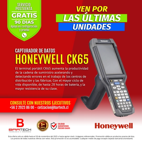 Capturador de datos Honeywell CK65