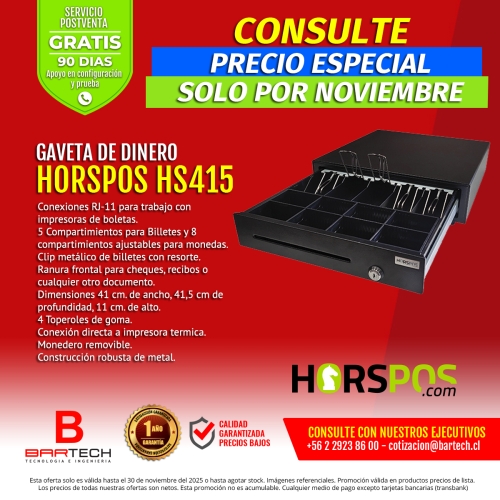 GAVETA DE DINERO HORSPOS HS415