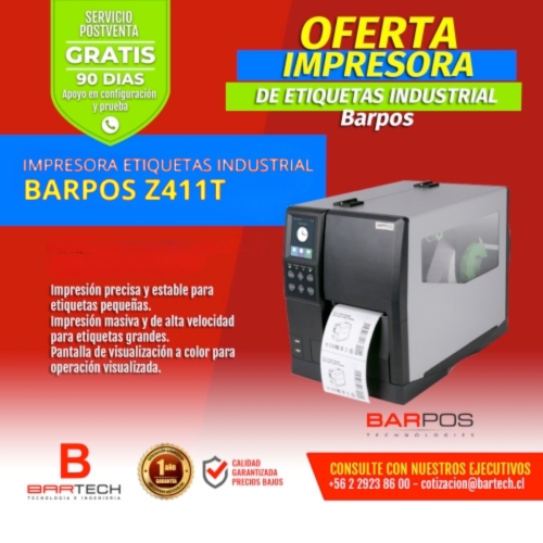 Impresora de código de barras industrial BARPOS Z411T
